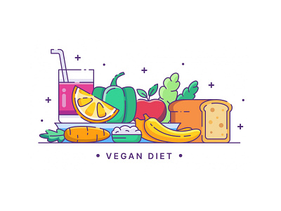 Vegan Diet Illustration food freebie graphicpear health illustration nutrition vector illustration vegan vegan diet vegan food