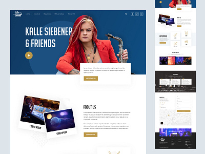 Music band Website Design band blue creative enjoyment music music band party responsive show ui ui ux web website