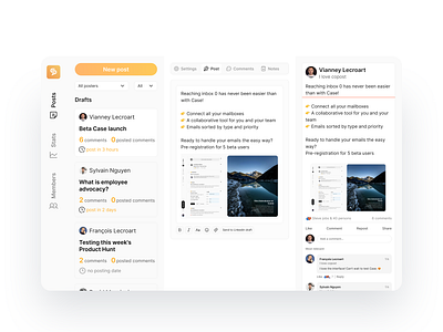 copost - SaaS - LinkedIn posts management app calendar clean colors daskboard desktop event linkedin management minimalist modern post product design saas schedule social ui ux web yellow