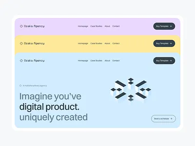 Osaka Agency Template | Hero Section agency branding colorfull design design figma hero hero section illustration logo template ui user experience ux