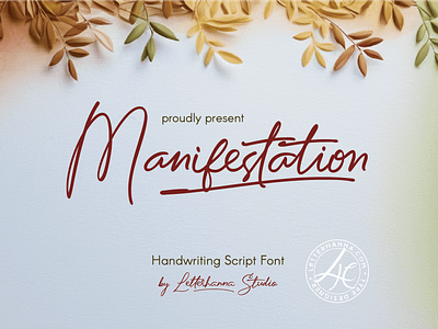 Manifestation Font branding design ending swash font handwritten script font typeface