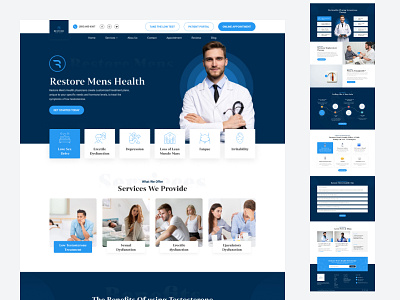 Therapies Website Design blue doctor health landing mens mens health problems responsive therapies therapy treatment ui ui ux ux website