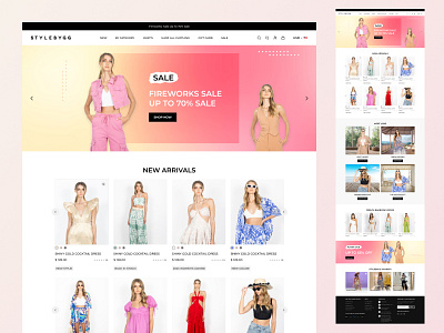 Women Clothes - Appearance Website Design clothes girl lady landingpage pink responsive sale shopify ui ui ux ux website