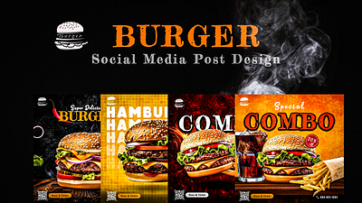 Social Media Post | Burger advertising burger fastfood graphic design post design social media post