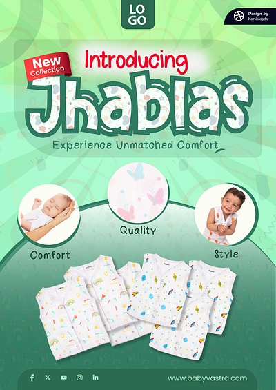 New Jhabla launch advertisement baby baby cloth brand branding cloth design graphic design illustration jhabla media photoshop template