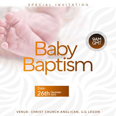 Baby baptism e-card design poster flyers graphic designer
