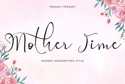 Mother Time beautiful branding design font font design graphic design handwritten illustration logo mother day spring summer wedding