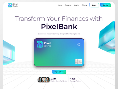 Digital Banking Landing Page figma landing page ui web design