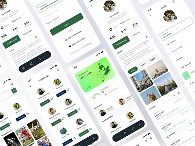 Social Media Profile Mobile App Ui app ui branding design desktop ui website ui