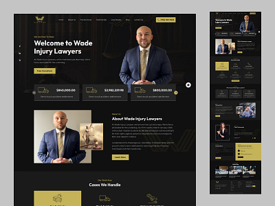 Attorney & Law Website Design advocate attorney attorney law black creative gold injury lawyer landing law responsive ui ui ux ux website