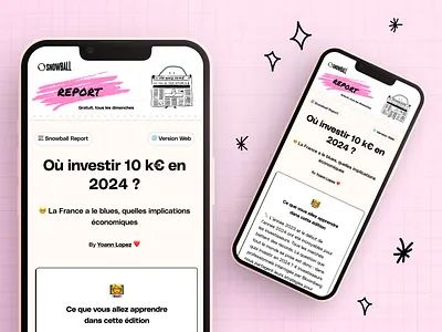 Snowball Newsletters Redesign brand branding colors graphic design mobile neobrutalism newsletter pro product design redesign snowball ui