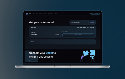 Lottery Landing Page Dark Web UI dark ui landing page lottery uiux website welldux
