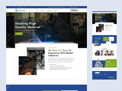 Material Industries Website Design creative hard materials industries landing page manufacturing materials responsive steel supply ui ui ux ux webiste