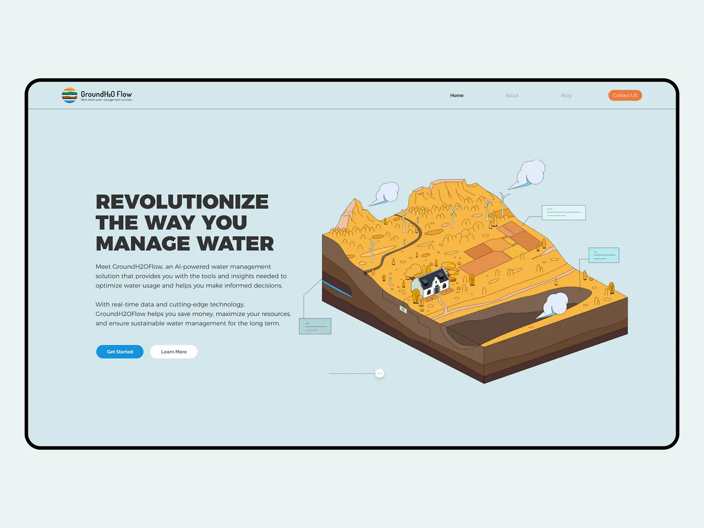 Innovative Farm Website Design for Water Management Solutions