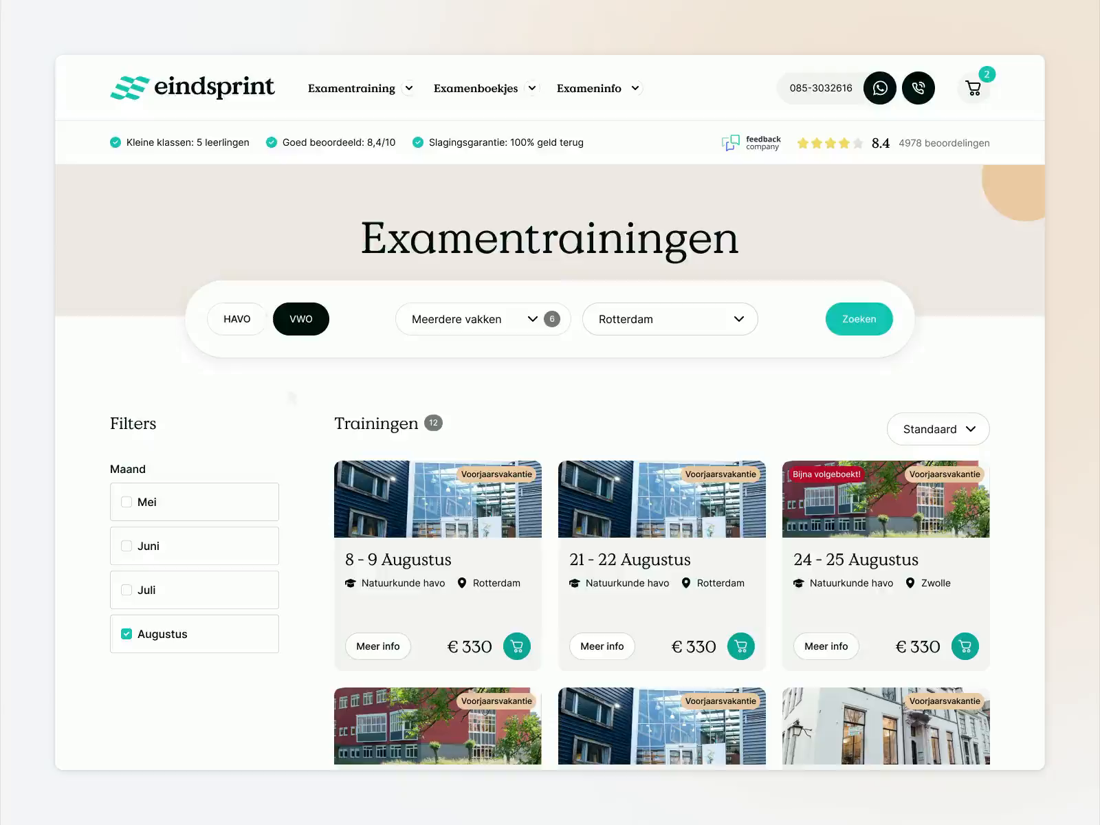 Example of Eindsprint — E-commerce webshop checkout