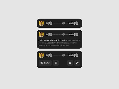 Audio Widget audio guide minimal product design simple ui ux voice widget