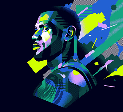 Lebron James basketball geometric illustration lebron pattern portrait sport vector