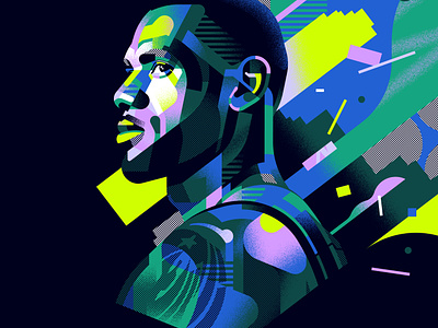 Lebron James basketball geometric illustration lebron pattern portrait sport vector