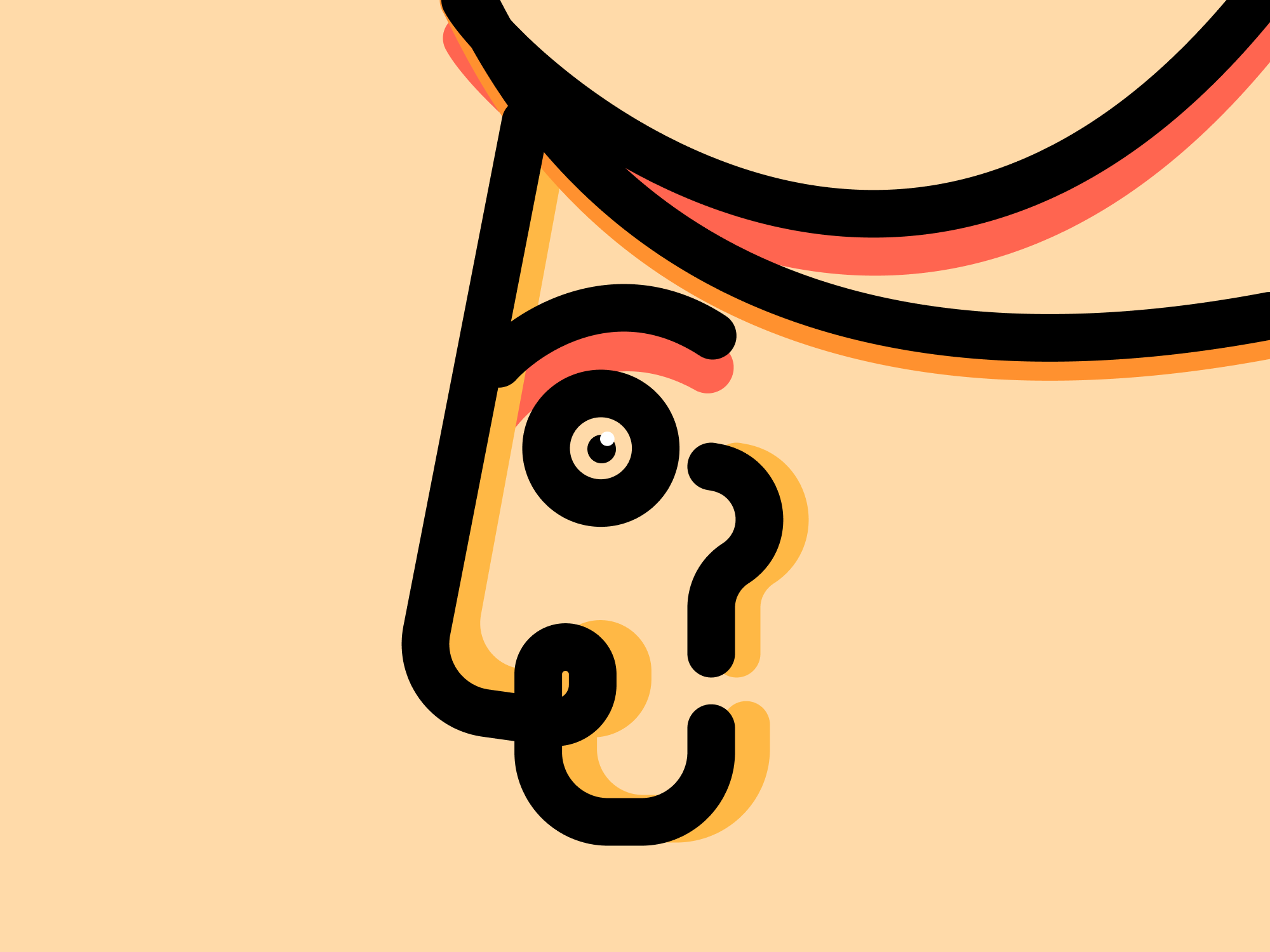 The scary side face branding flat graphic design icon ill illustration minimal ui ux vector