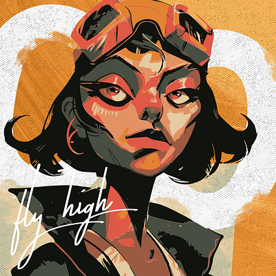 Fly High / Character Design Pt01 2d character animation abstract behance character design design dribbble female illustration moho pilot stylized vector woman