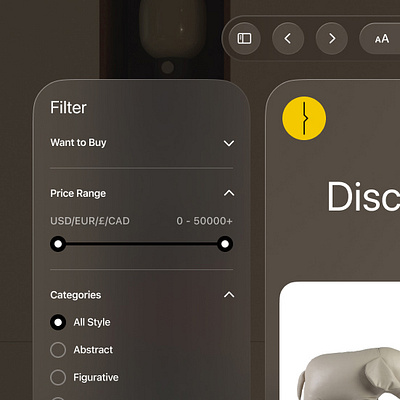 Dorsa UI for Apple Pro Vision - Concept apple pro vision ui webdesign شرکت طراحی سایت دکمه