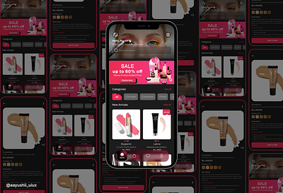 Make-Up Mobile App Design app design branding creative design dribbble dribbler figma graphic design illustration makeup portfolio programming ui uiux
