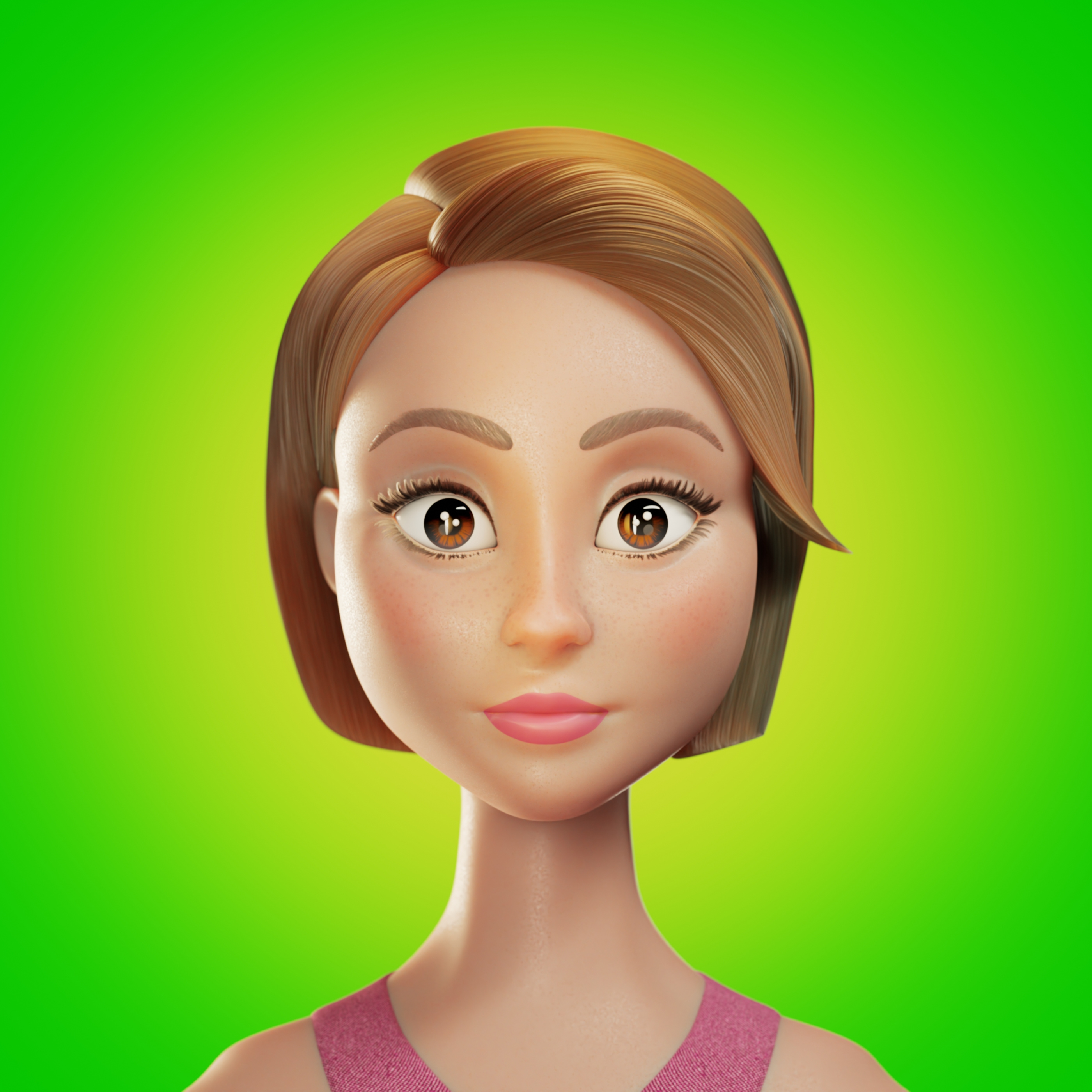 Girl • 3D Illustration • Blender 3d 3d art 3d character 3d character design 3d illustration b3d blender blender3d character design eyes girl illustration woman