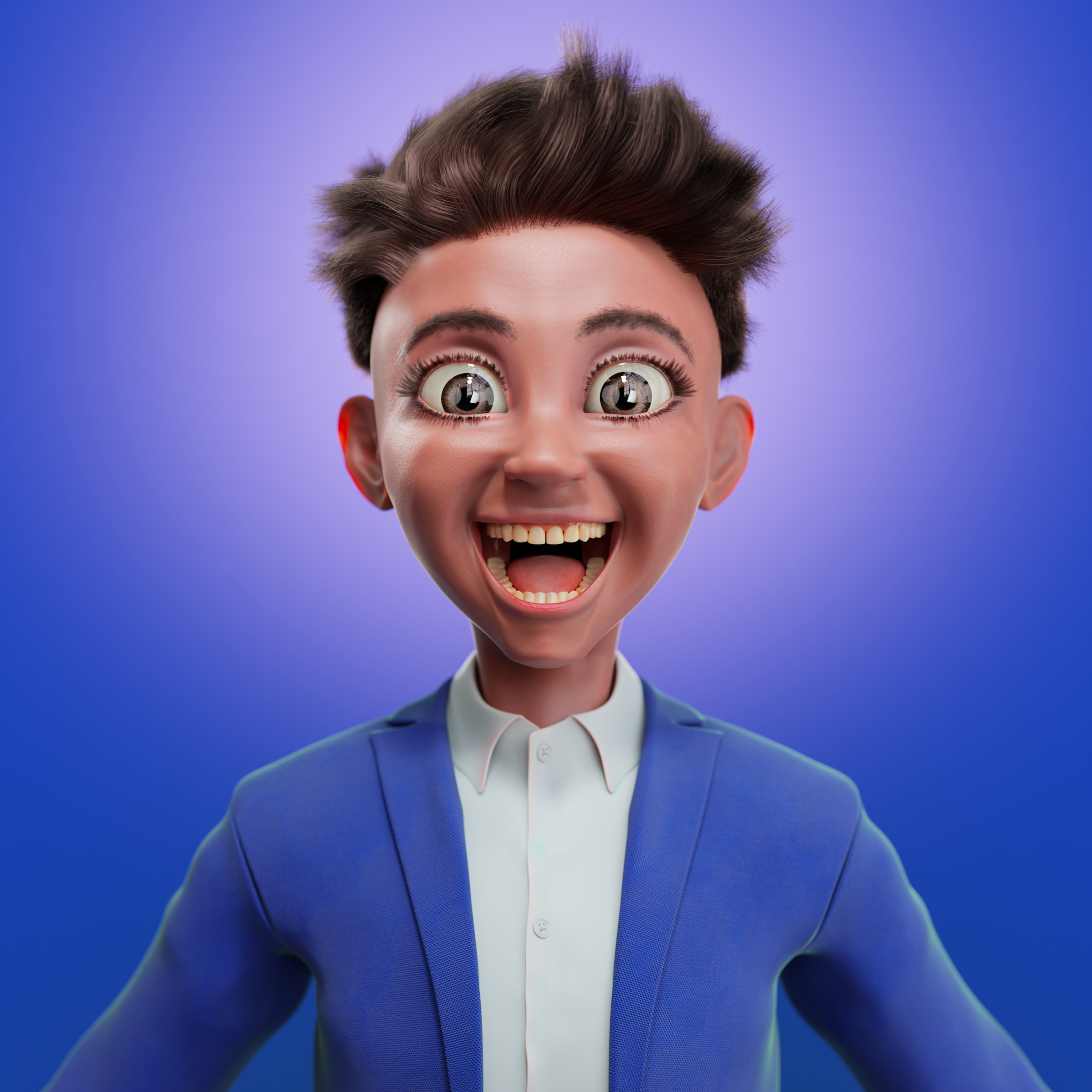 Boy • 3D Character • Blender 3d 3d art 3d character 3d illustration b3d blender blender3d boy character character design design emotion happy illustration man