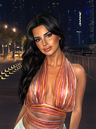 Night City Portrait city girl illustration night photoshop portrait