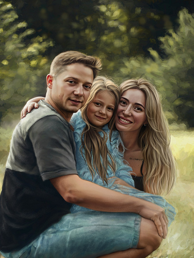 Family Portrait family illustration photoshop portrait realistic