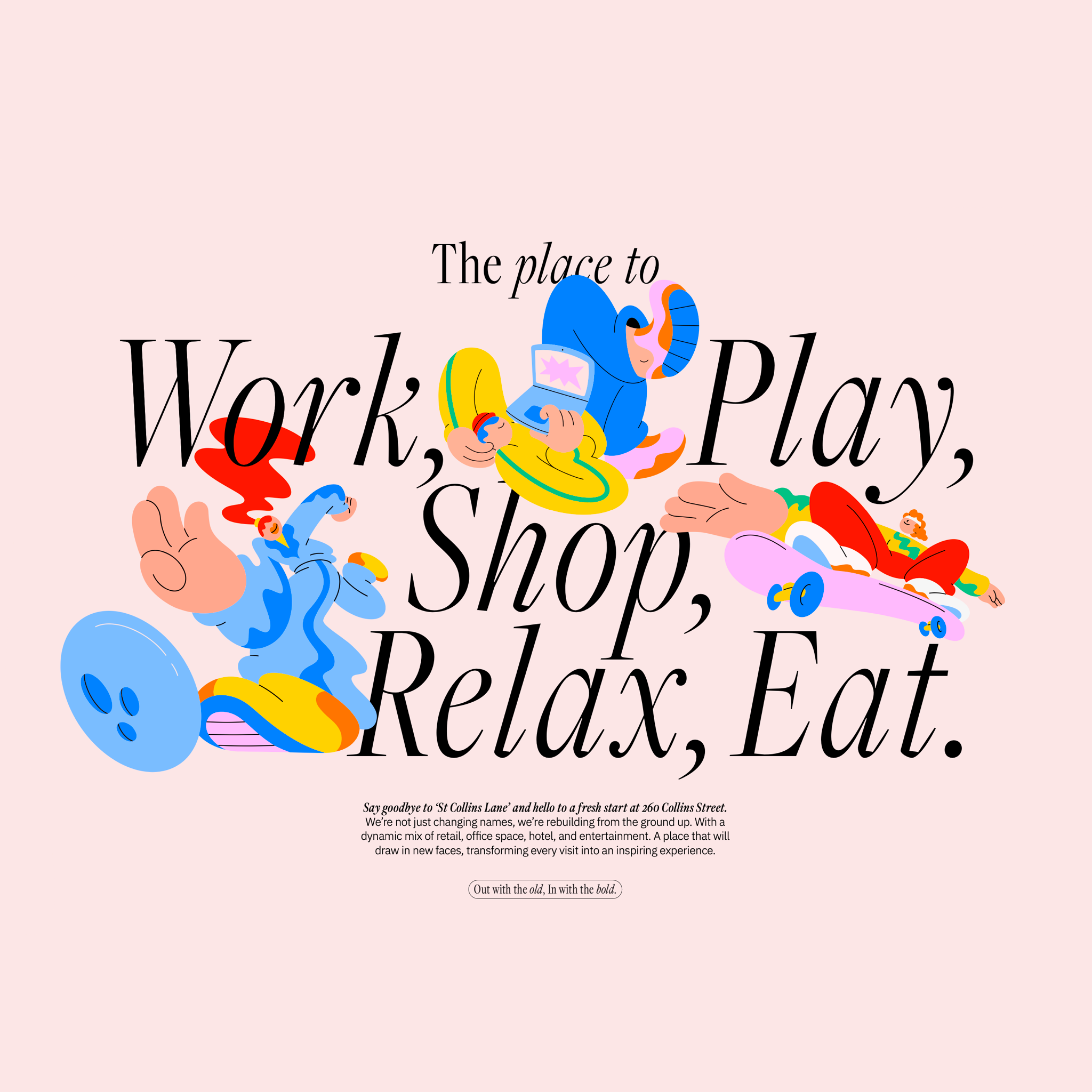 Work for a new real estate development in Melbourne 🦘 branding character color colors design illustration