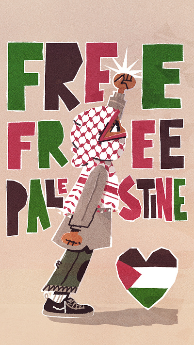 Palestine character character design ill illustration illustrator palestine protest simple vector