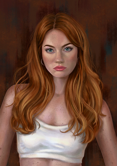 Portrait of a Red-haired Girl illustration photoshop portrait rad hair