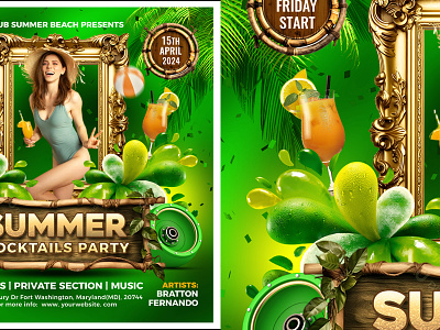 Summer Cocktails Flyer cocktails flyer nightclub party psd summer summer bash summer beach summer cocktail summer flyer summer party