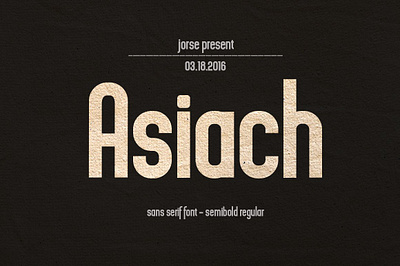 Asiach Font asiach font display font sans serif typeface