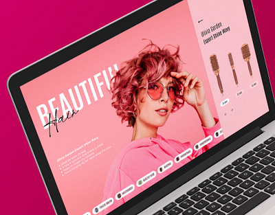 Beautiful hair beautiful brush hair hair styling pink web web design web site