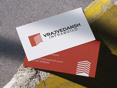 Vrajvedansh Infrabuild branding custom logo design graphic design logo logo design minimalist logo negative space