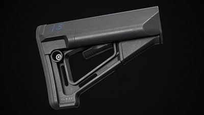 Magpul STR Carbine Stock 3d ar15 b3d gameready gun hardscurface magpul plasticity render rifle stock texturing weapon