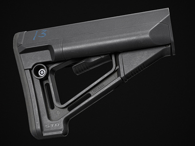 Magpul STR Carbine Stock 3d ar15 b3d gameready gun hardscurface magpul plasticity render rifle stock texturing weapon