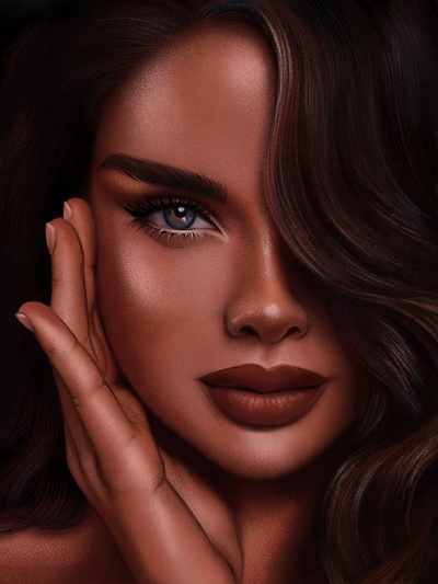 Close-up Realistic Portrait illustration photoshop portrait procreate