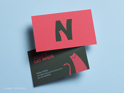 Nelly's Cat House branding custom logo design graphic design logo logo design minimalist logo