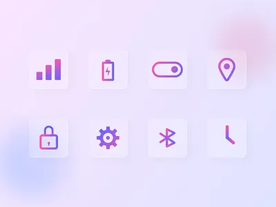 Glass effect - Animated Icons animation glass gradient graphic design icon illustration minimalist motion graphics ui vector