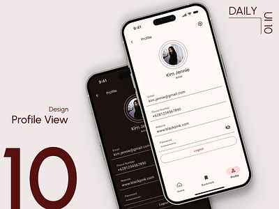 Day 10: Profile View daily ui challenge flat design minimalist design profile screen design ui design user experience user interface