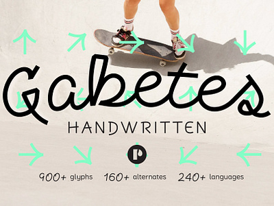 Gabetes, A typeface inspired by Shoelaces cursive display dynamic font handwritten loop script skateboard typeface typography