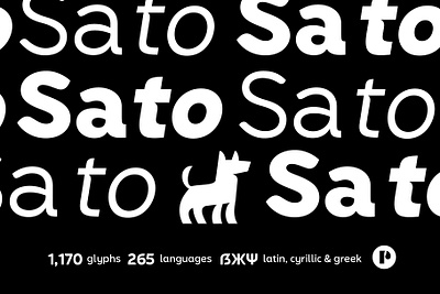 Sato, The joyful sans cyrillic display dog doggy font greek legible modern multilanguage sans text typeface typography versatile