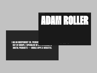 Adam Roller — Portfolio branding case study content framer hero image portfolio product design ui ux video website