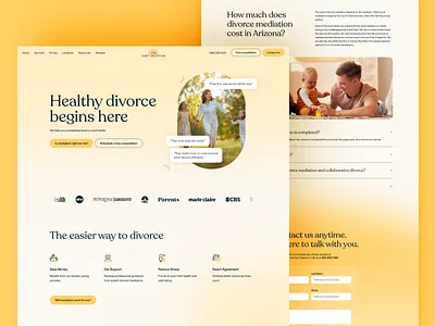 Mediation Landing Page UI design gold landing page law lawyer mediation saas landing services page ui ui design warm web design yellow