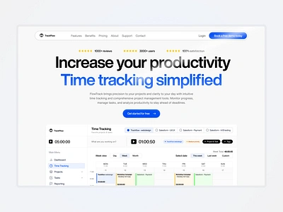 TrackFlow - SaaS website design minialistic modern saas saas website software ui webdesign webflow