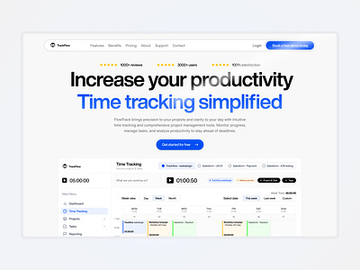 TrackFlow - SaaS website design minialistic modern saas saas website software ui webdesign webflow