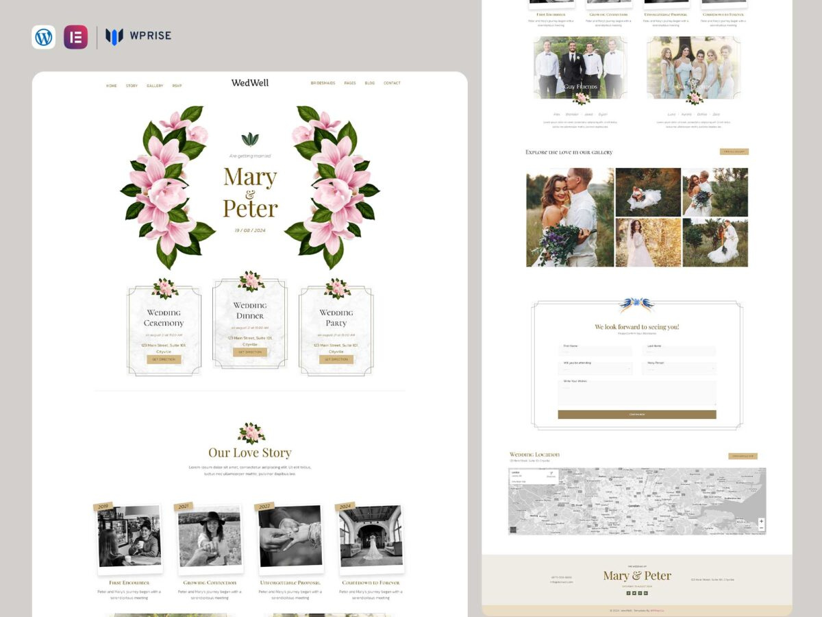 WedWell – Wedding Invitation Elementor Template by WPRise on Dribbble